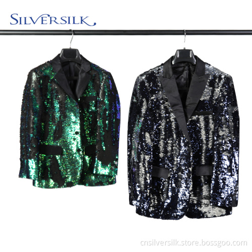 Bling Bling Blazer Fancy Reversible Pailletten für Männer